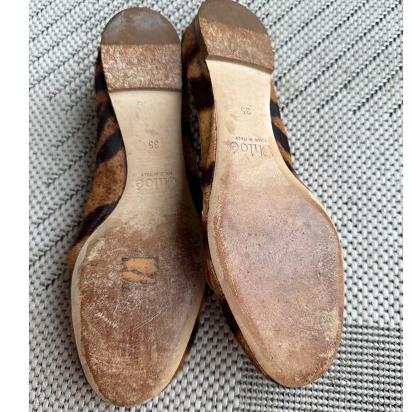 CHLOE LAUREN Women's Scalloped Ballet Flats Size 35 Brown Tiger Print Calf Hair - Picture 6 of 6